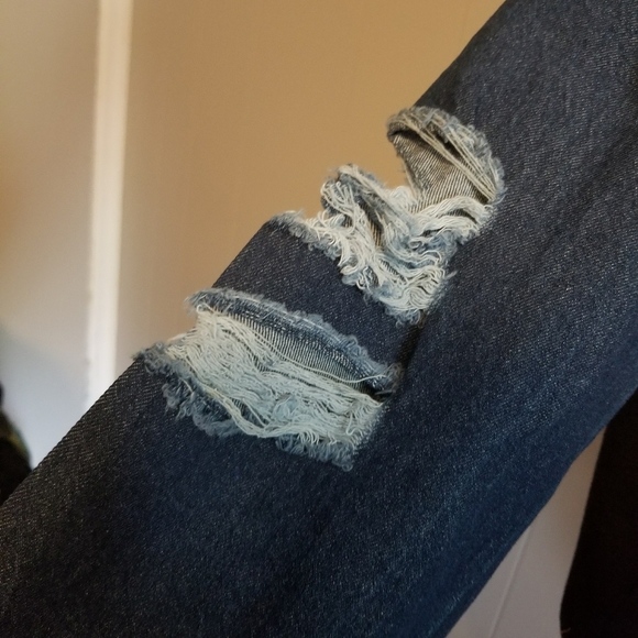 Hoodie with denim sleeves - Picture 4 of 6